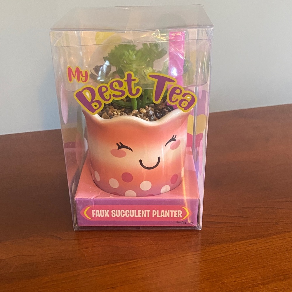 Faux Succulent Planter. New in box